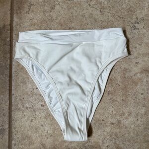 NWT L*Space White Ribbed High Rise Bikini Bottom